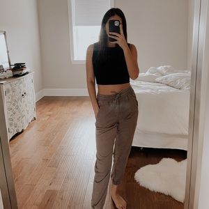 Gap raisin-colored linen joggers. Size small